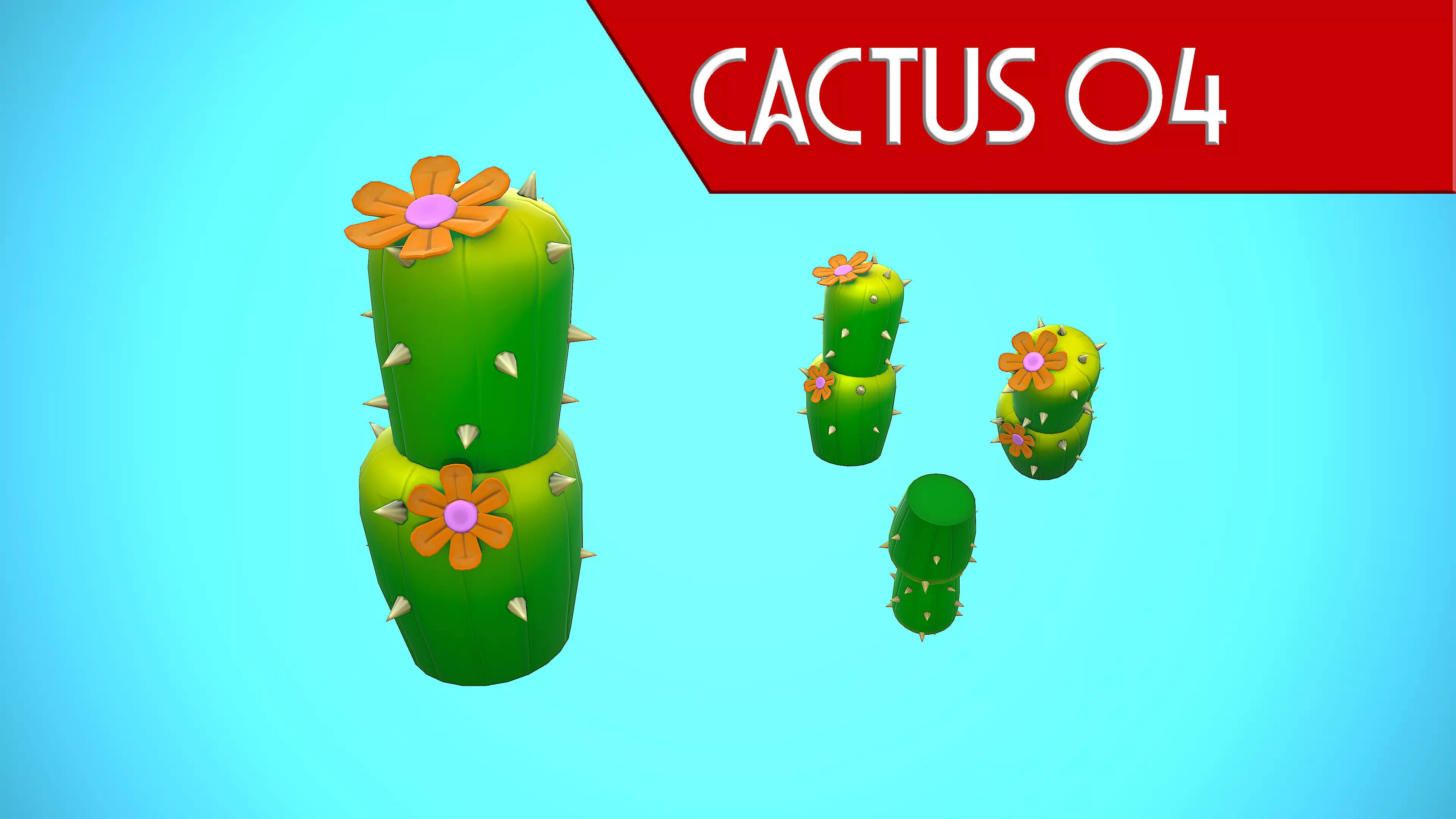 CACTUS 04 CARTOON STYLIZED Low-poly 3D model_0
