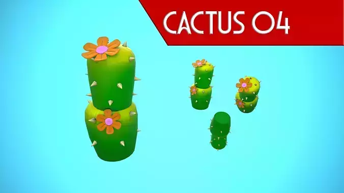 CACTUS 04 CARTOON STYLIZED Low-poly 3D model