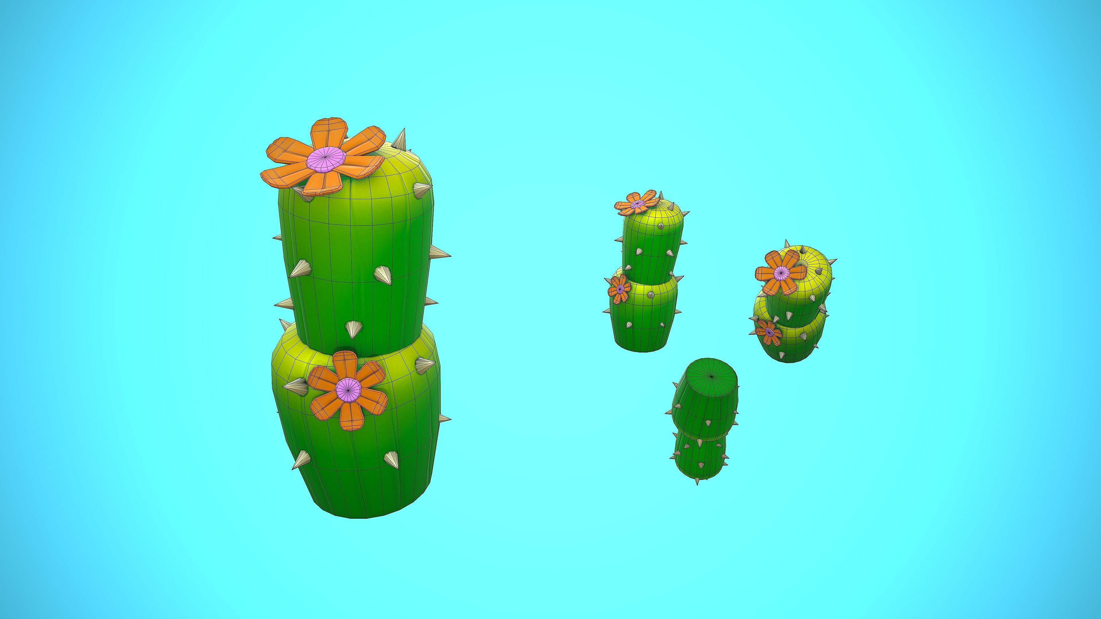 CACTUS 04 CARTOON STYLIZED Low-poly 3D model_3