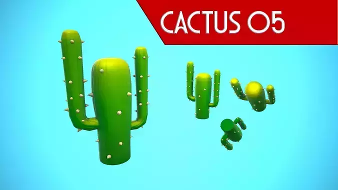 CACTUS 05 CARTOON STYLIZED Low-poly 3D model