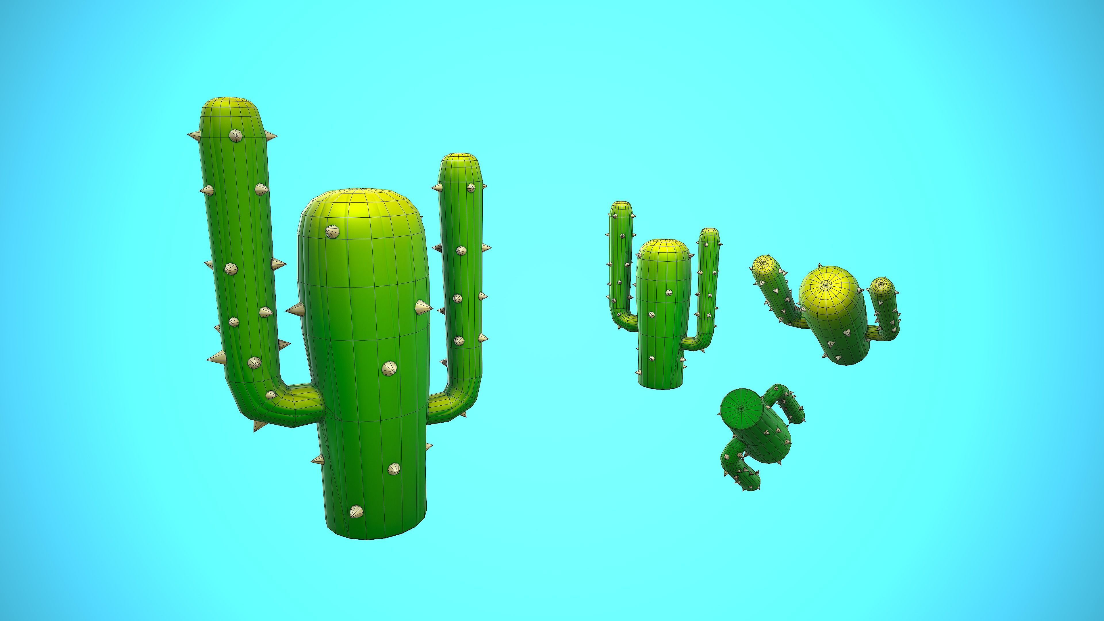 CACTUS 05 CARTOON STYLIZED Low-poly 3D model_4