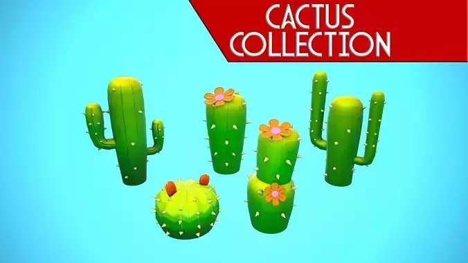 CACTUS 01-05 COLLECTION CARTOON STYLIZED 