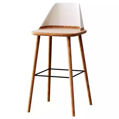 Leroy white bar stool 3D model