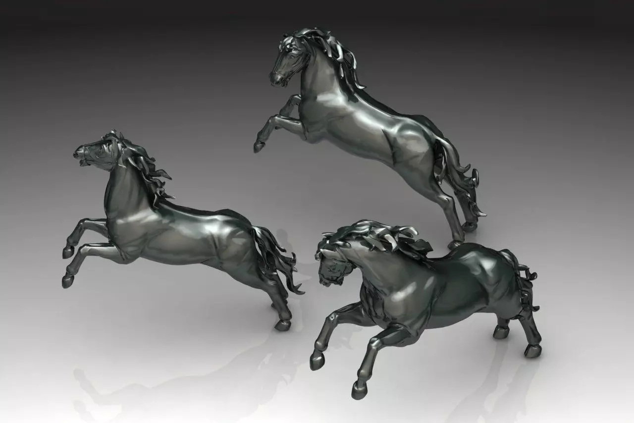 Three Horses 3D print model