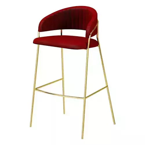 Semi wooden Turin wine chair with golden legs