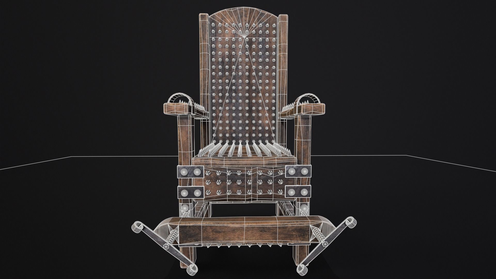 Judas Torture Chair Low-poly 3D model_5
