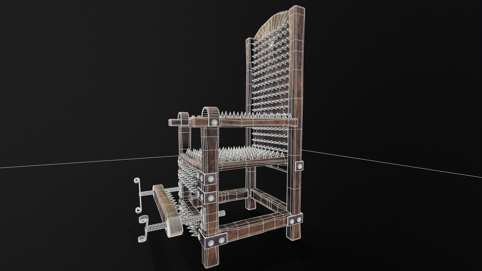Judas Torture Chair Low-poly 3D model_9