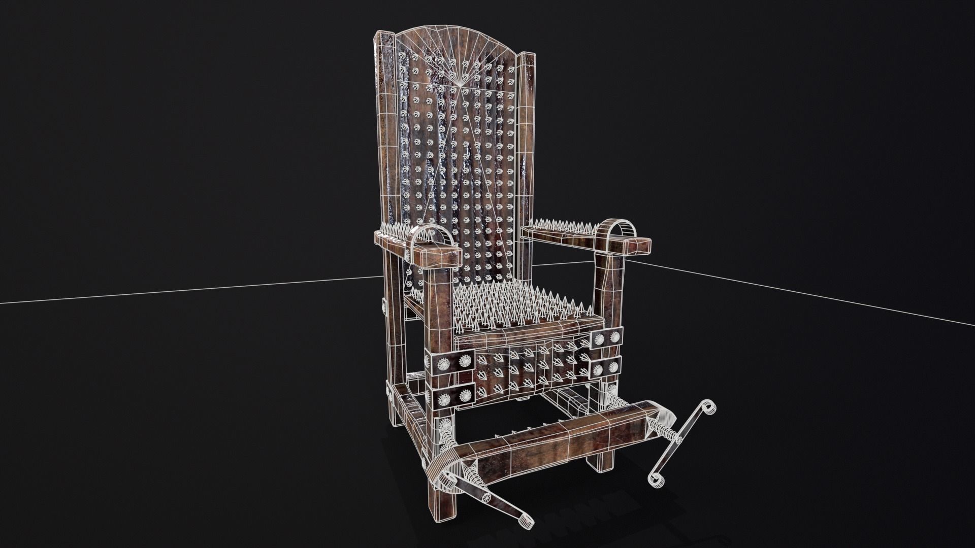 Judas Torture Chair Low-poly 3D model_3