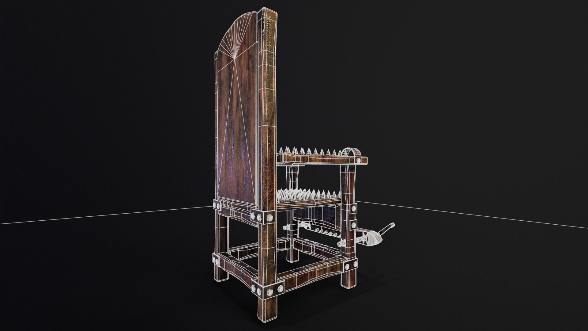 Judas Torture Chair Low-poly 3D model_15