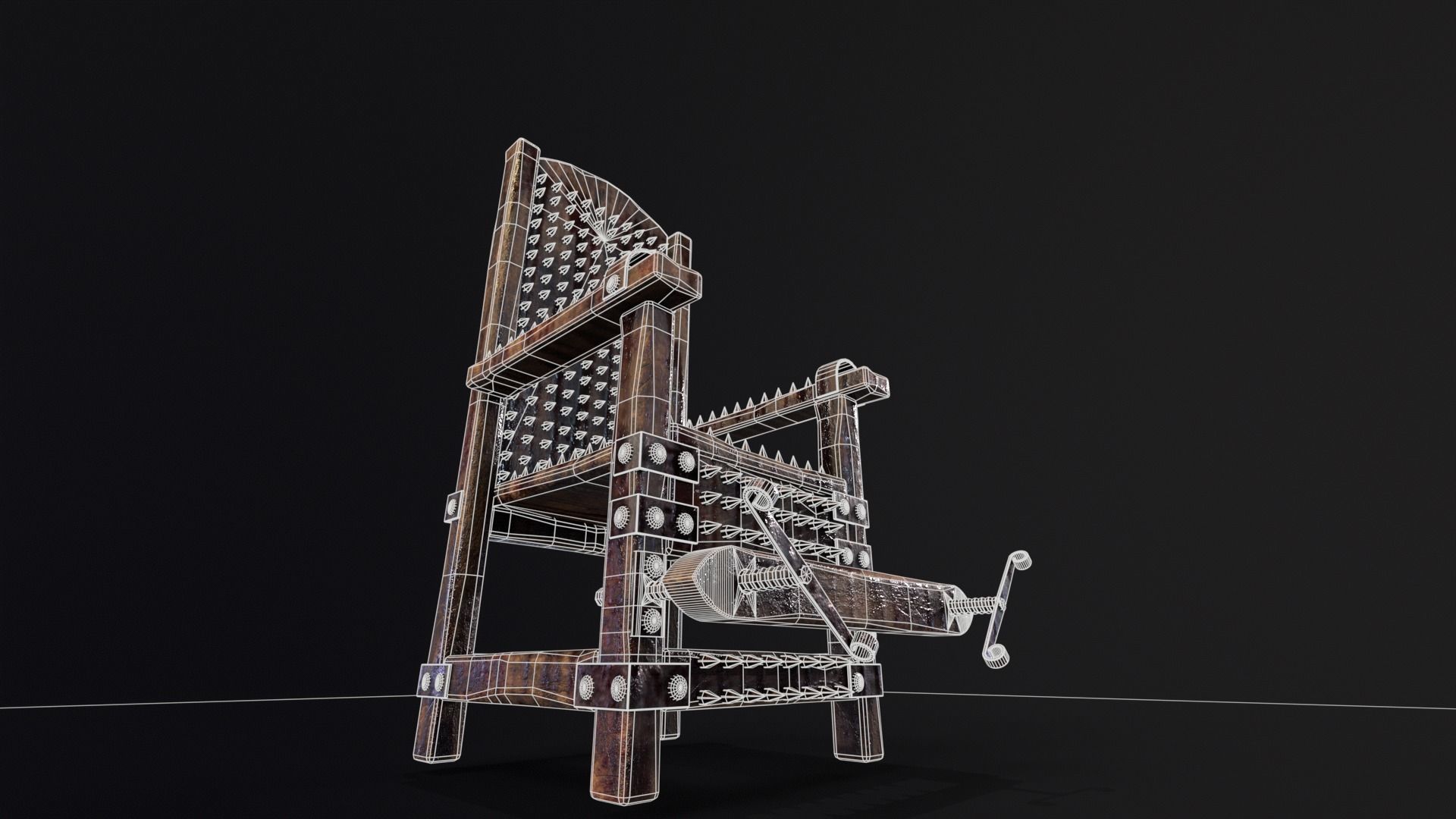 Judas Torture Chair Low-poly 3D model_19