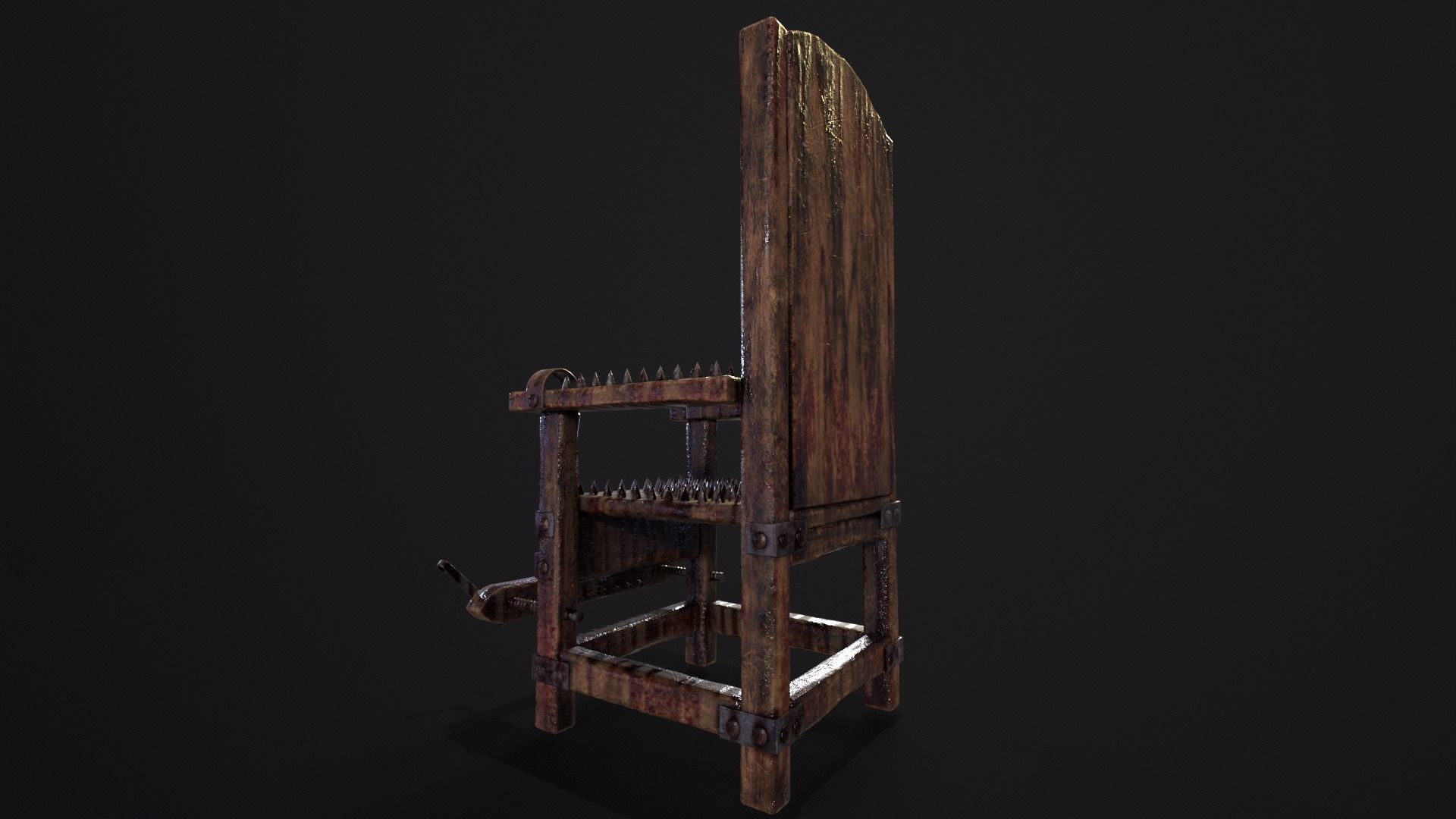 Judas Torture Chair Low-poly 3D model_10