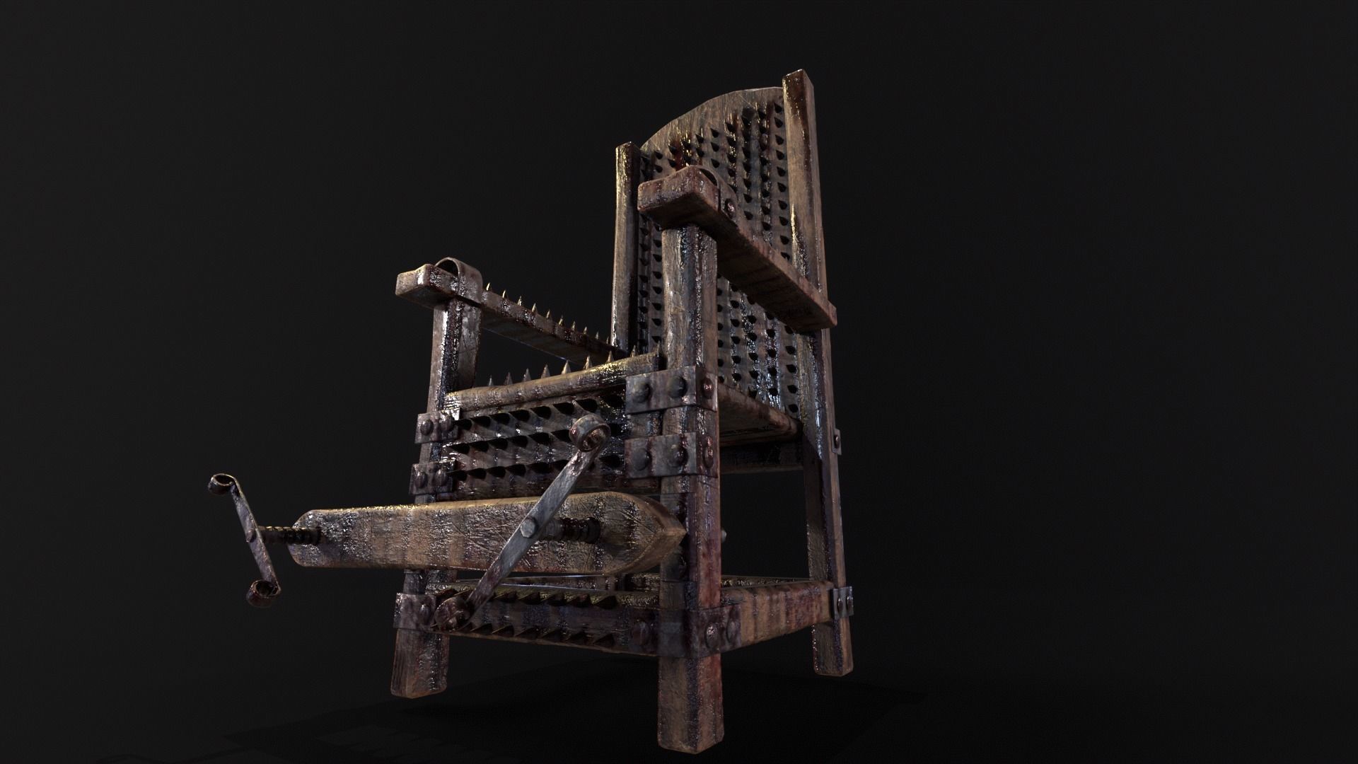 Judas Torture Chair Low-poly 3D model_6