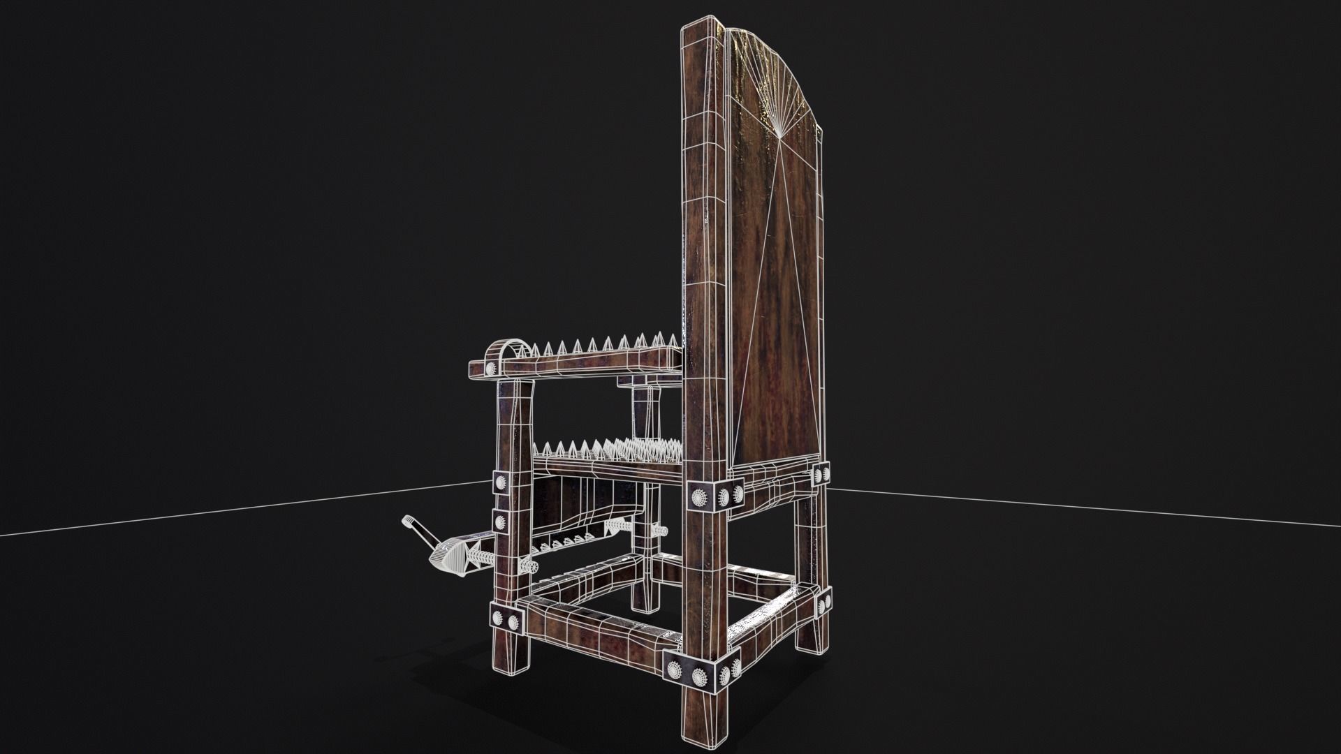 Judas Torture Chair Low-poly 3D model_11