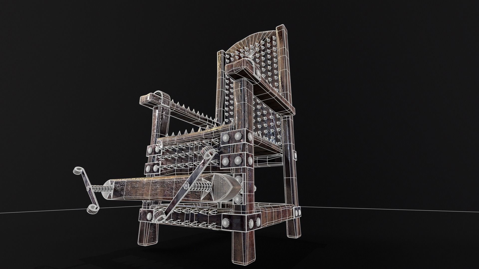 Judas Torture Chair Low-poly 3D model_7