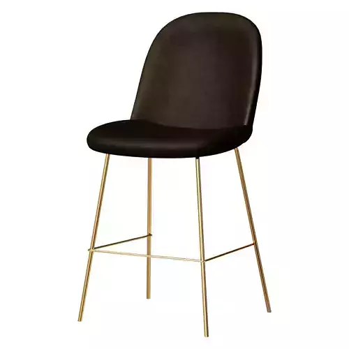 Beetle bar stool with backrest brown