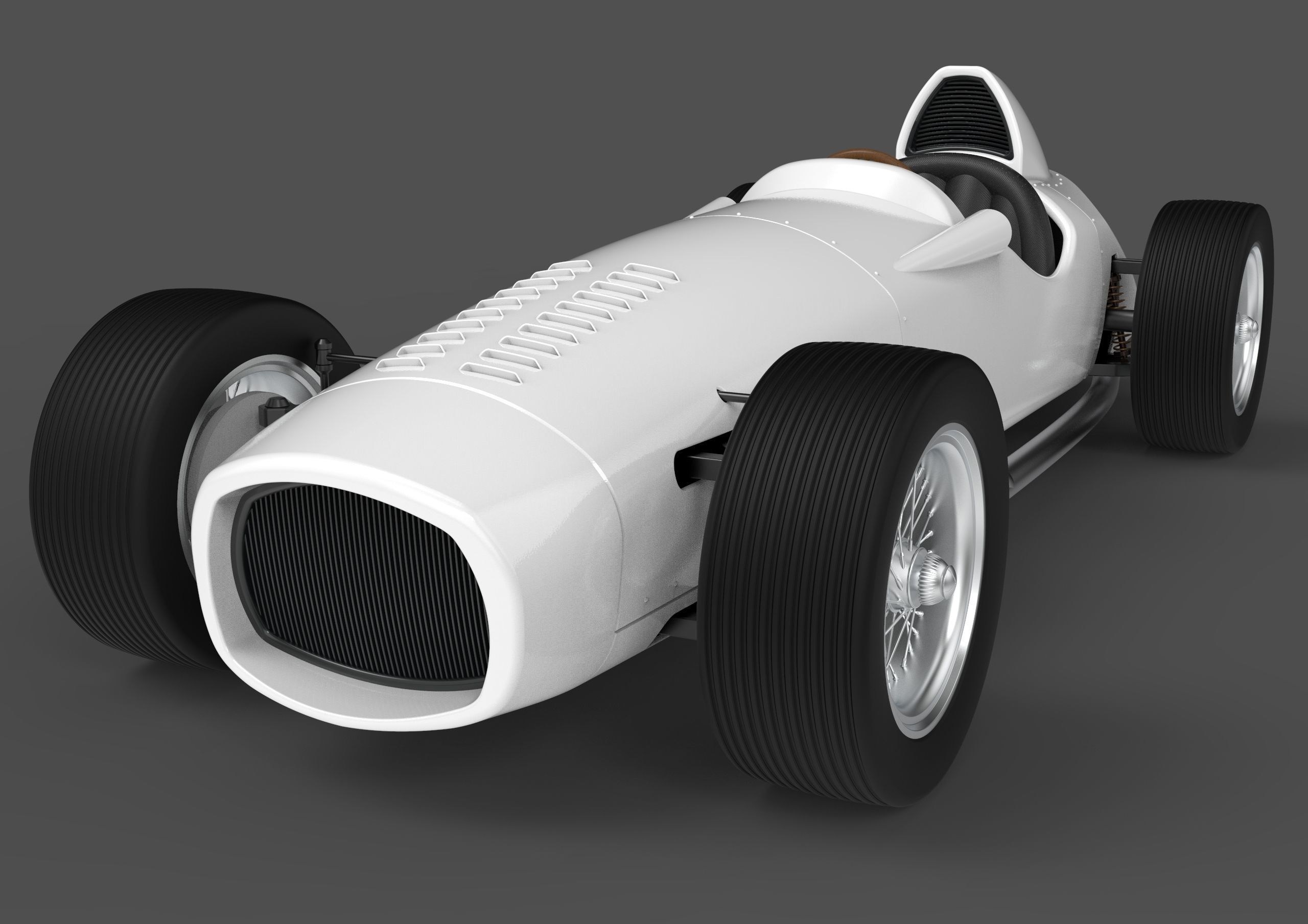 Vintage Race Car 3D model_2