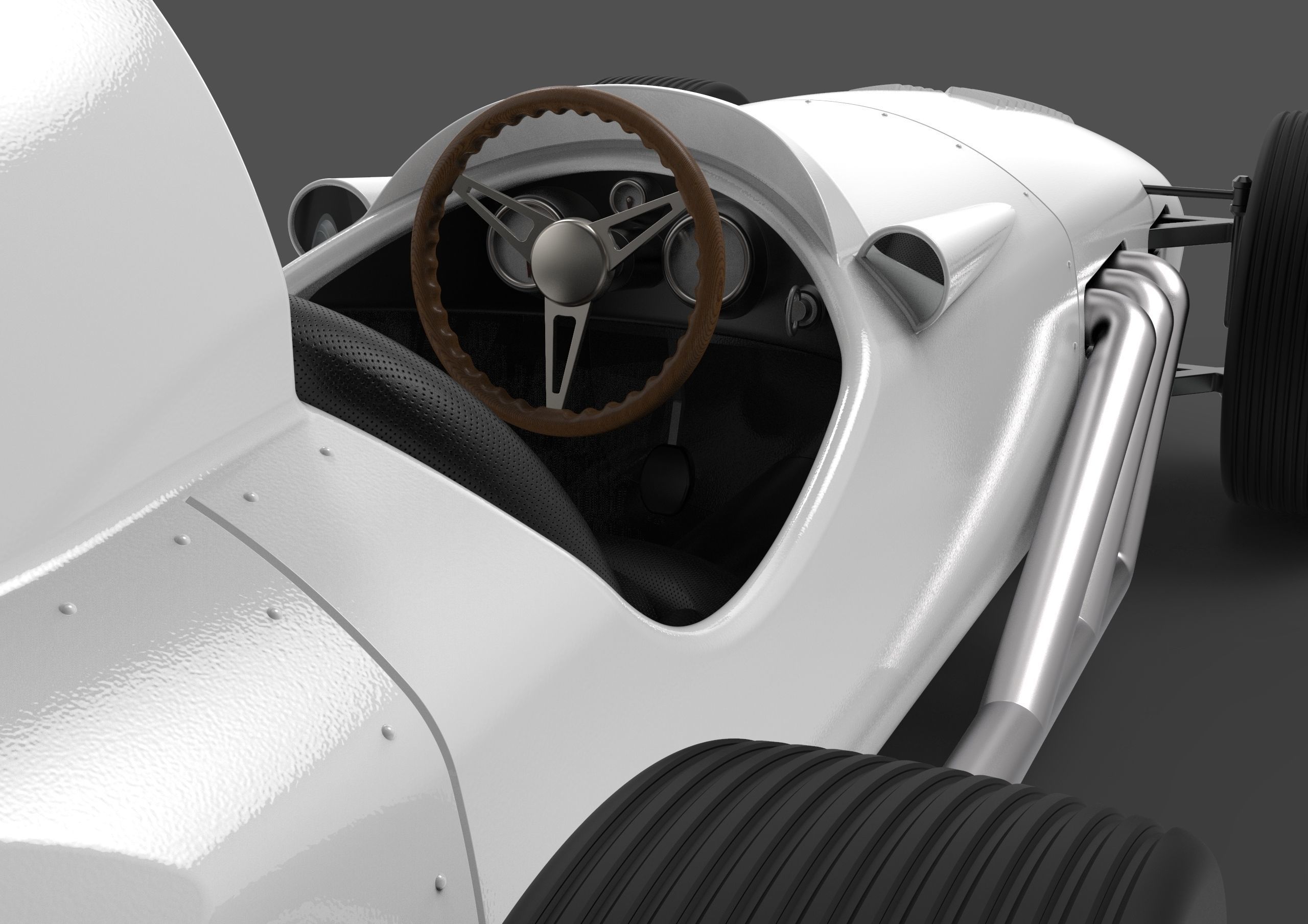 Vintage Race Car 3D model_14