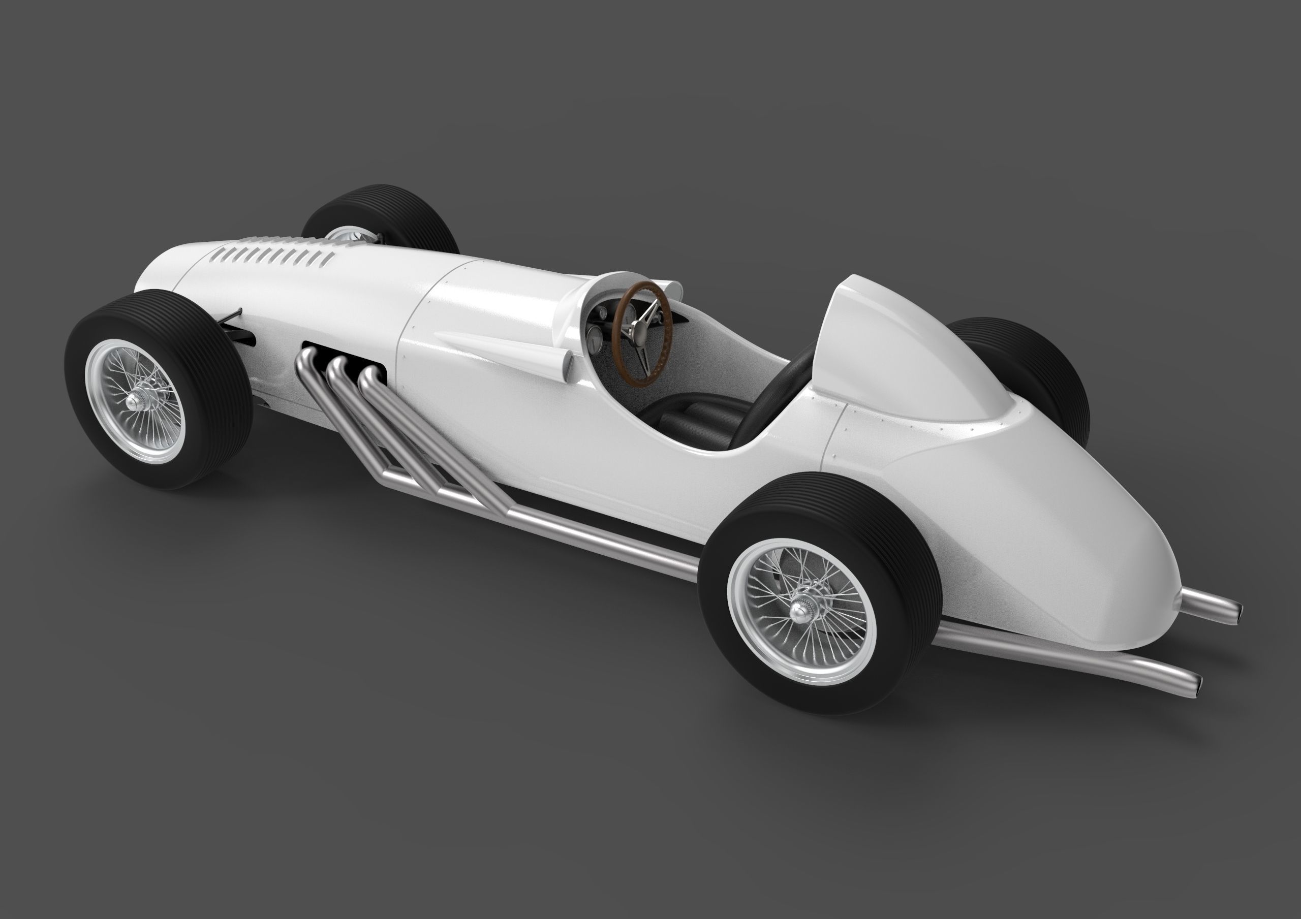 Vintage Race Car 3D model_8