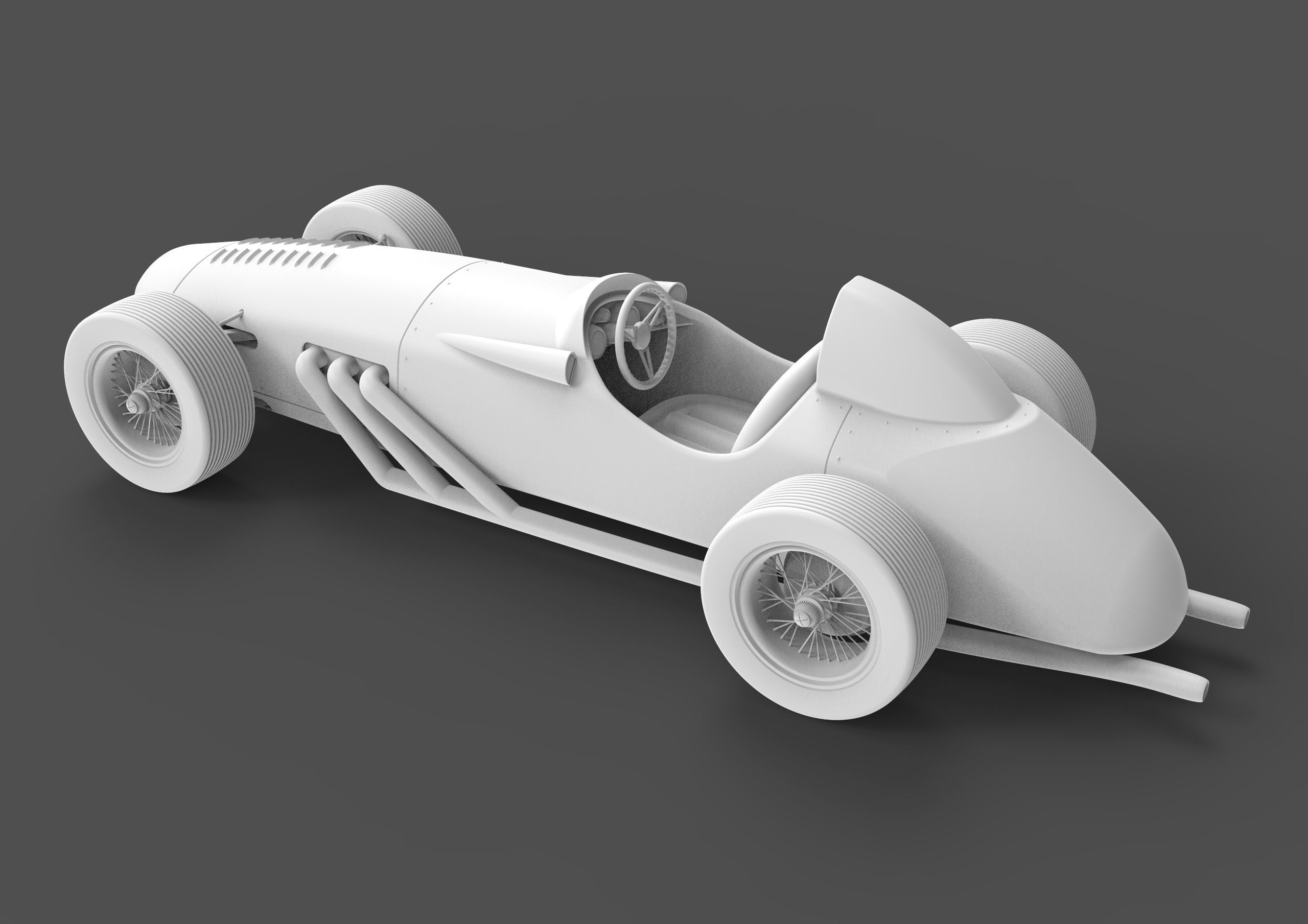 Vintage Race Car 3D model_9