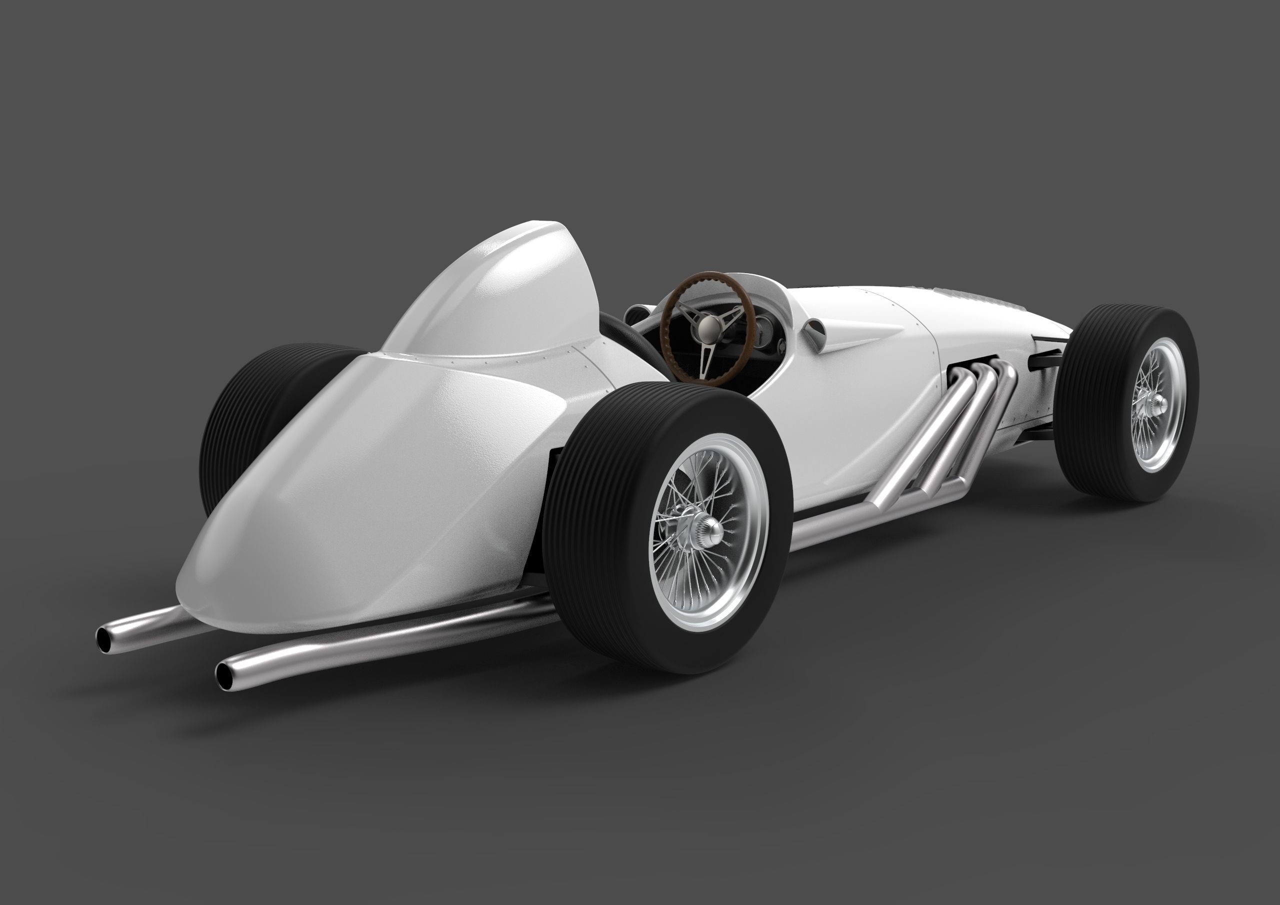 Vintage Race Car 3D model_10