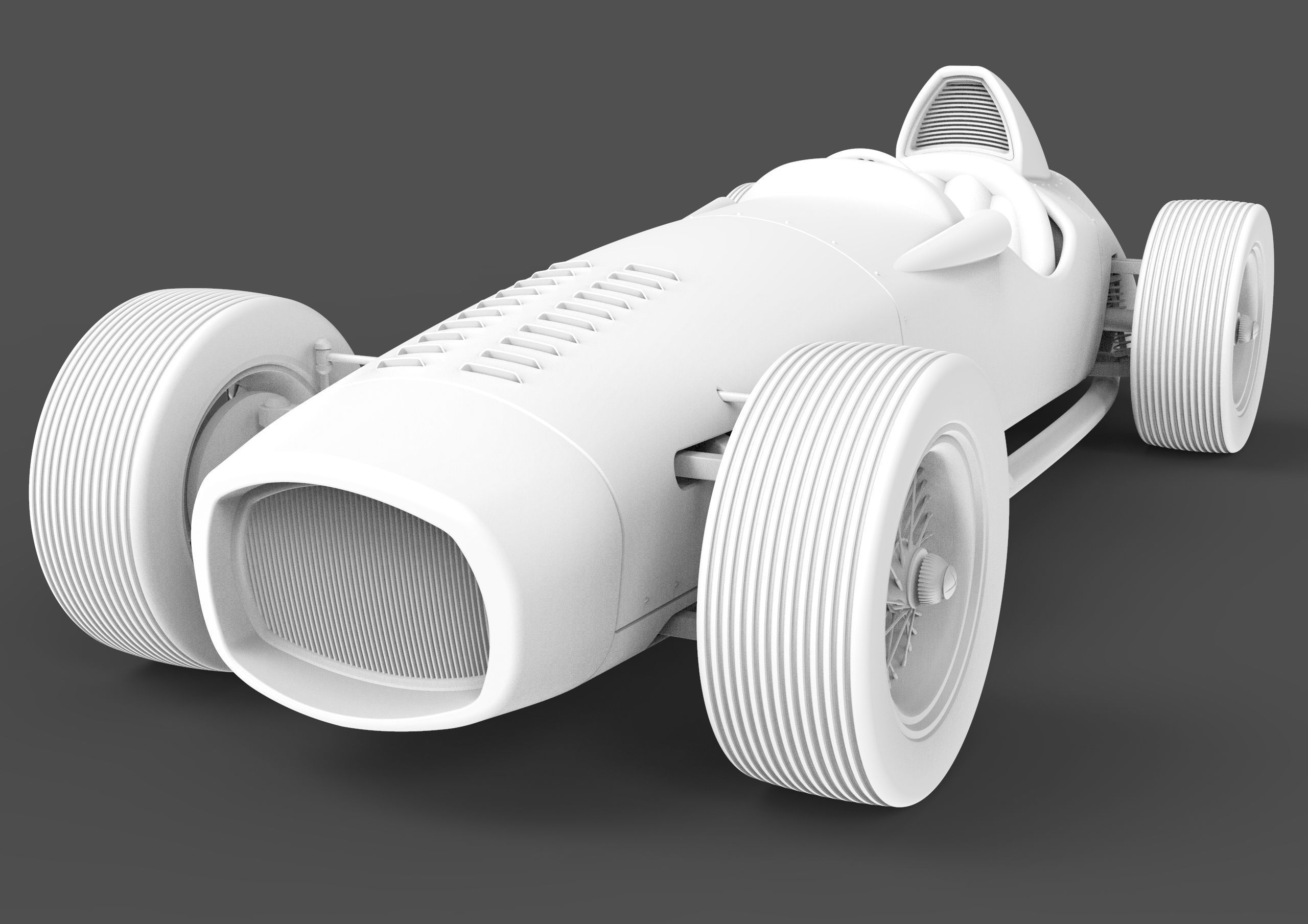 Vintage Race Car 3D model_3