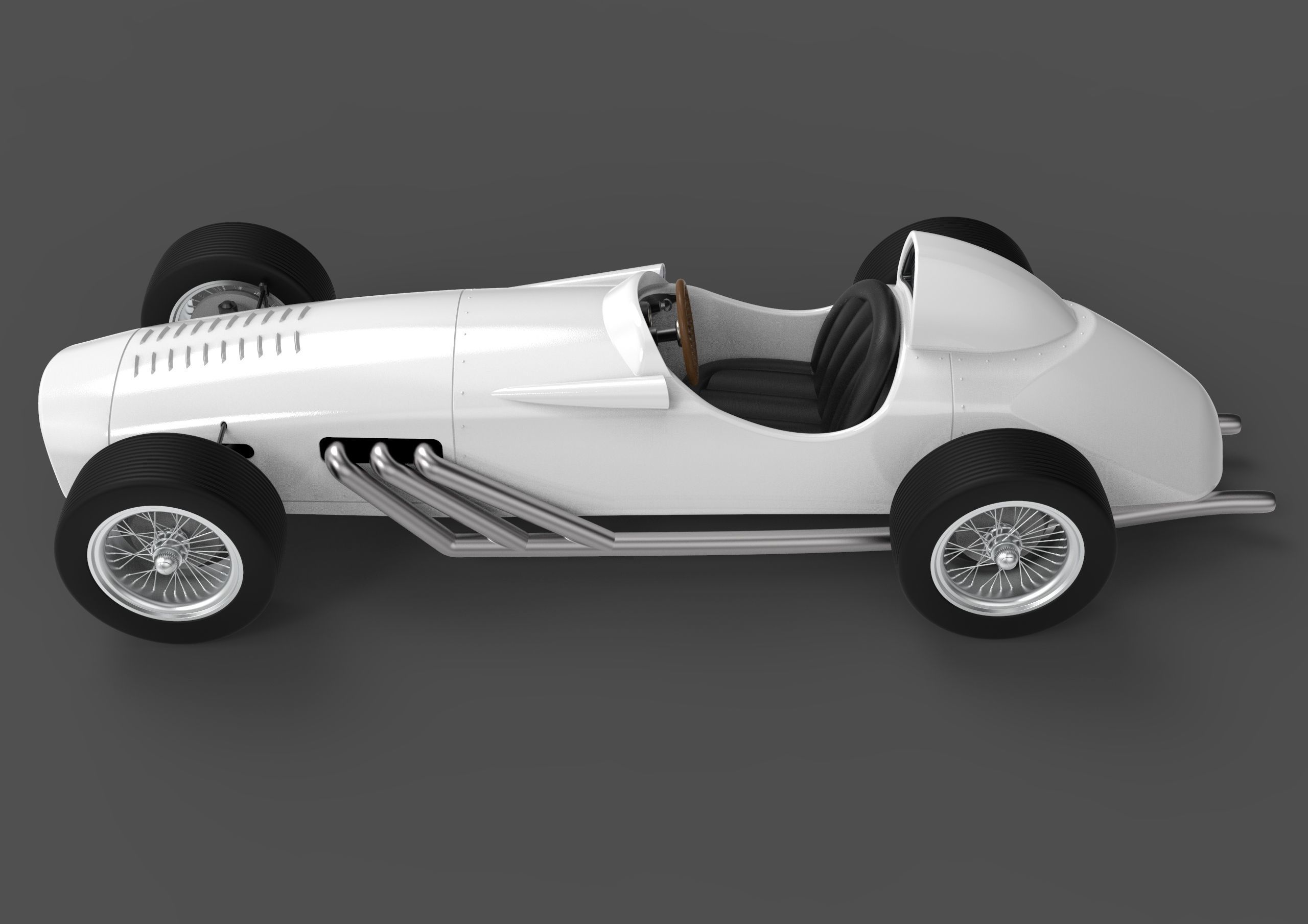 Vintage Race Car 3D model_6