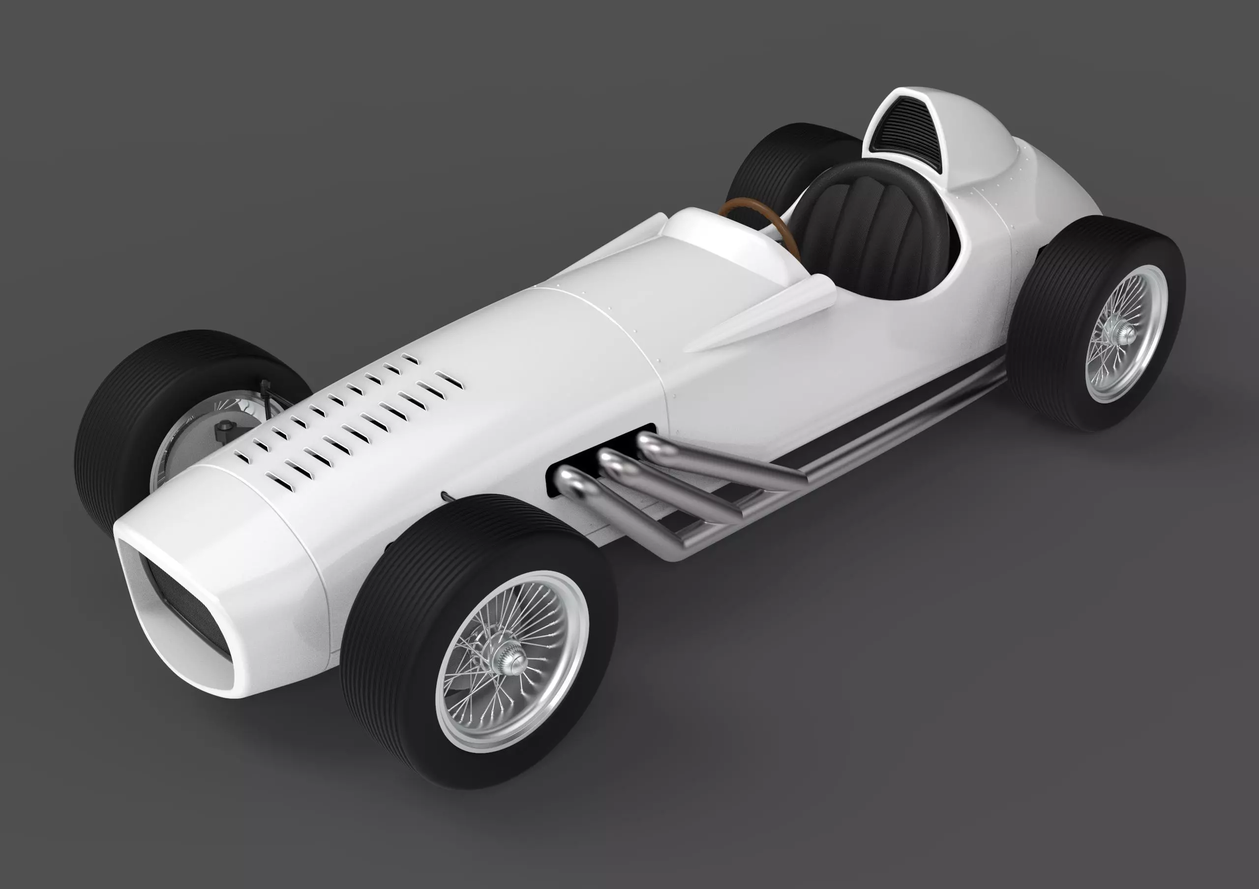 Vintage Race Car 3D model_0