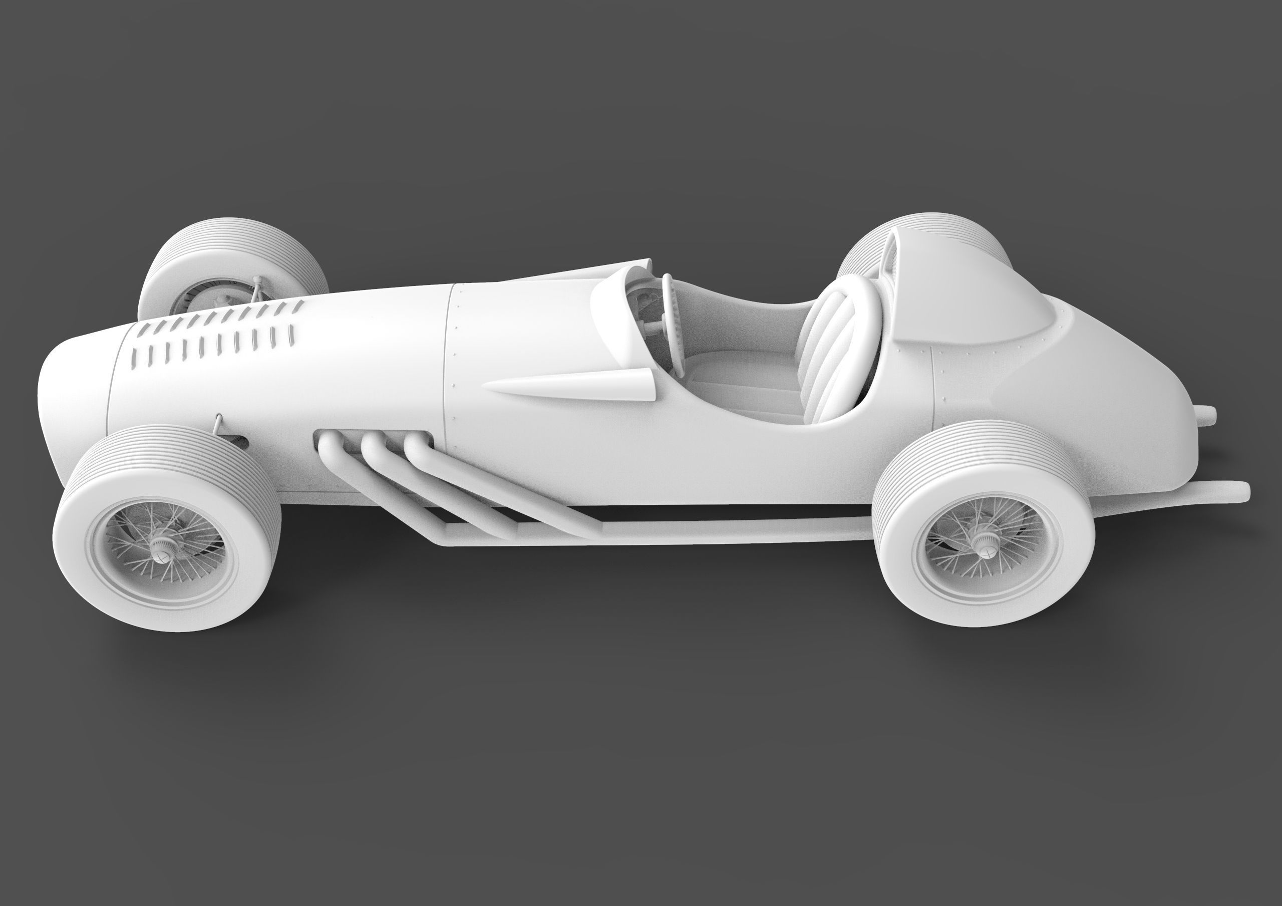 Vintage Race Car 3D model_7