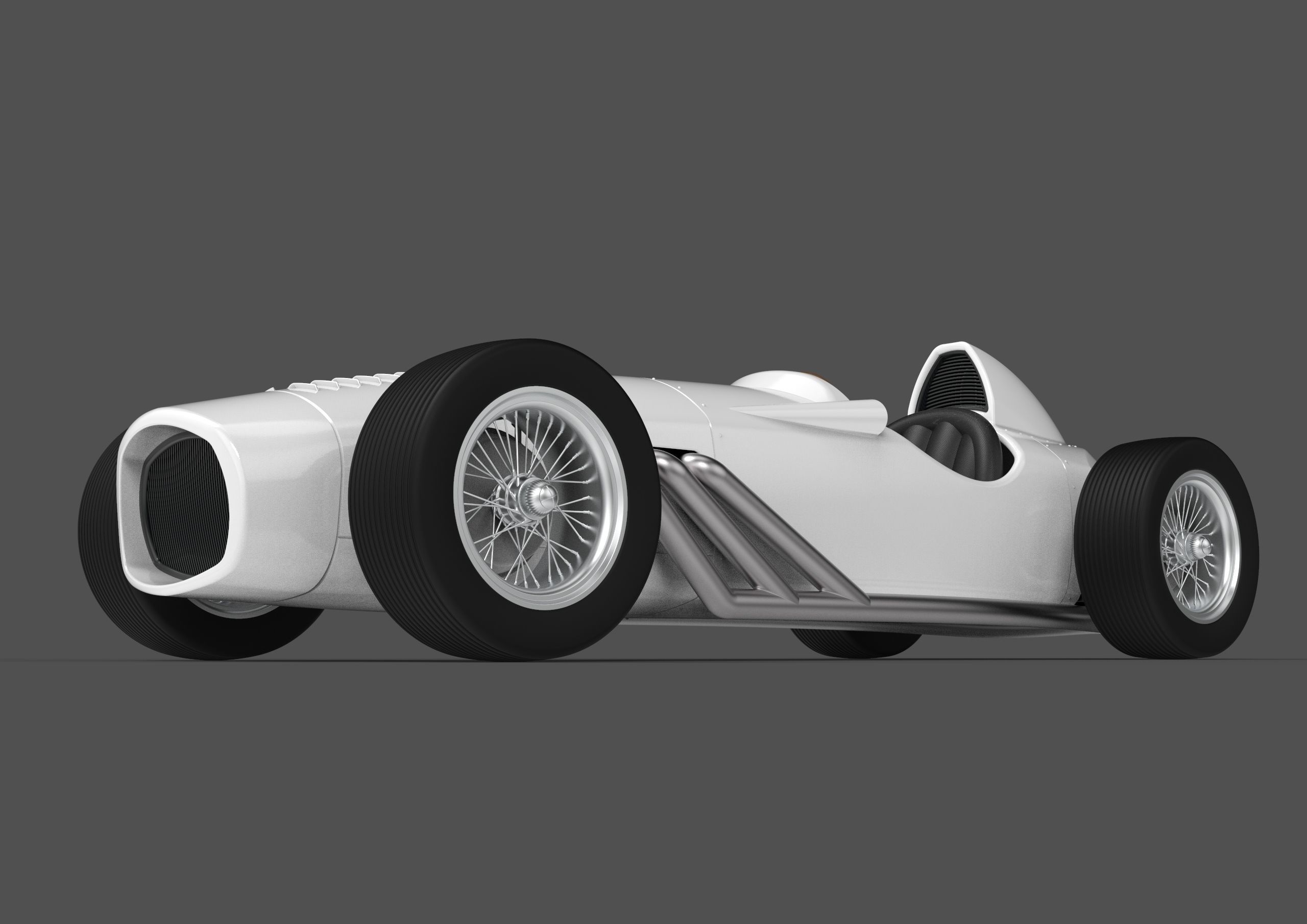 Vintage Race Car 3D model_4