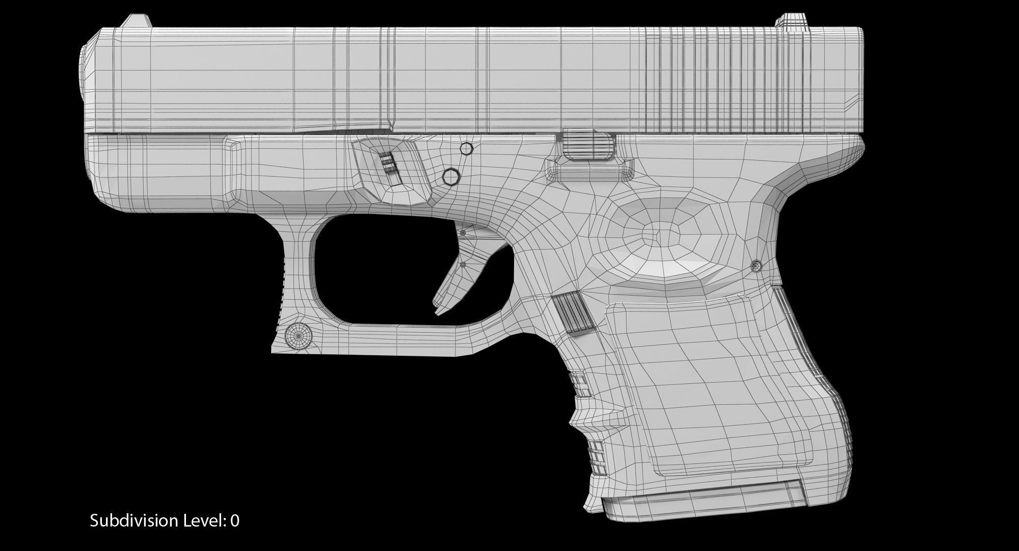 Glock 26 Low-poly 3D model_5