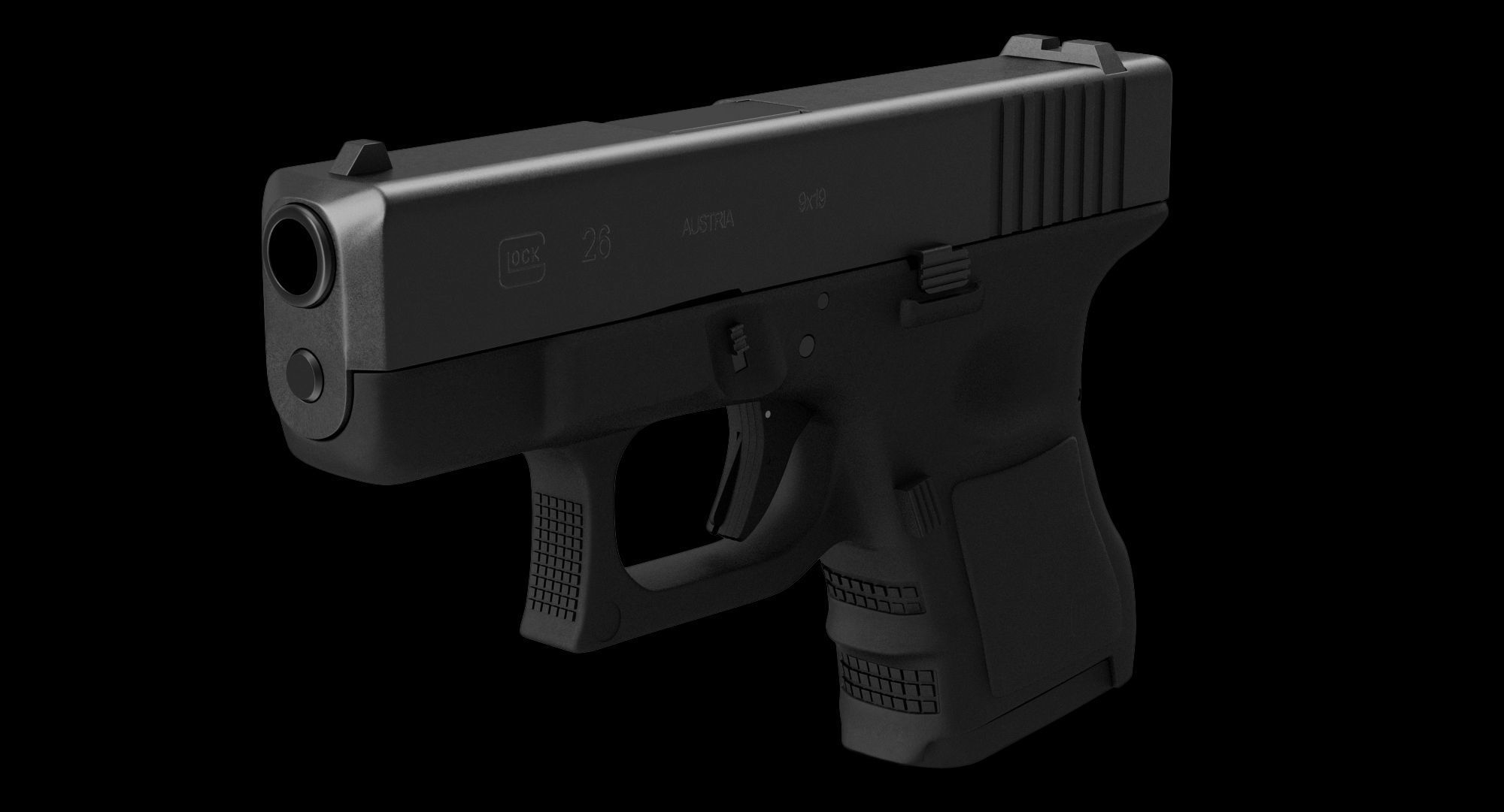 Glock 26 Low-poly 3D model_1