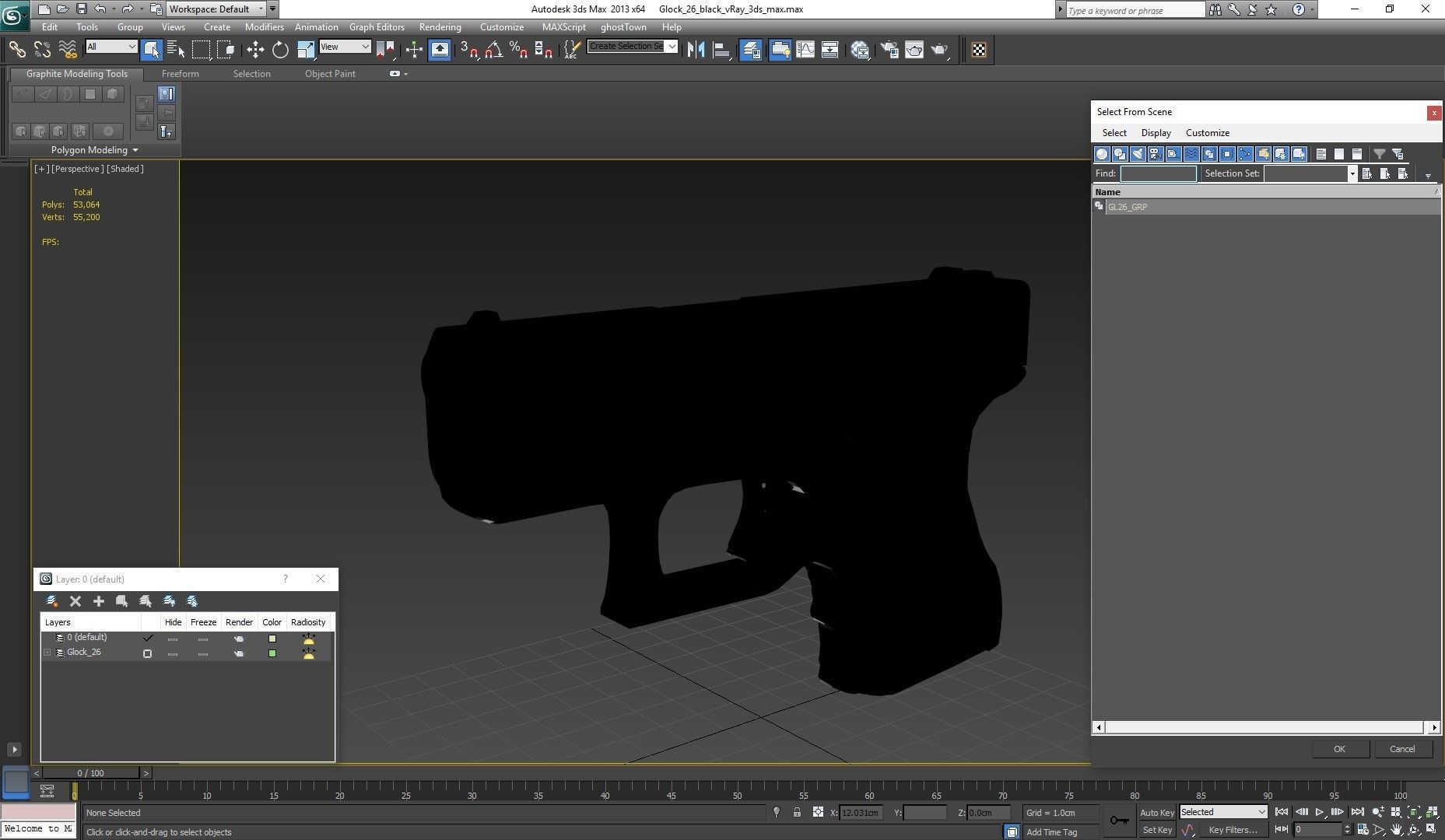 Glock 26 Low-poly 3D model_23
