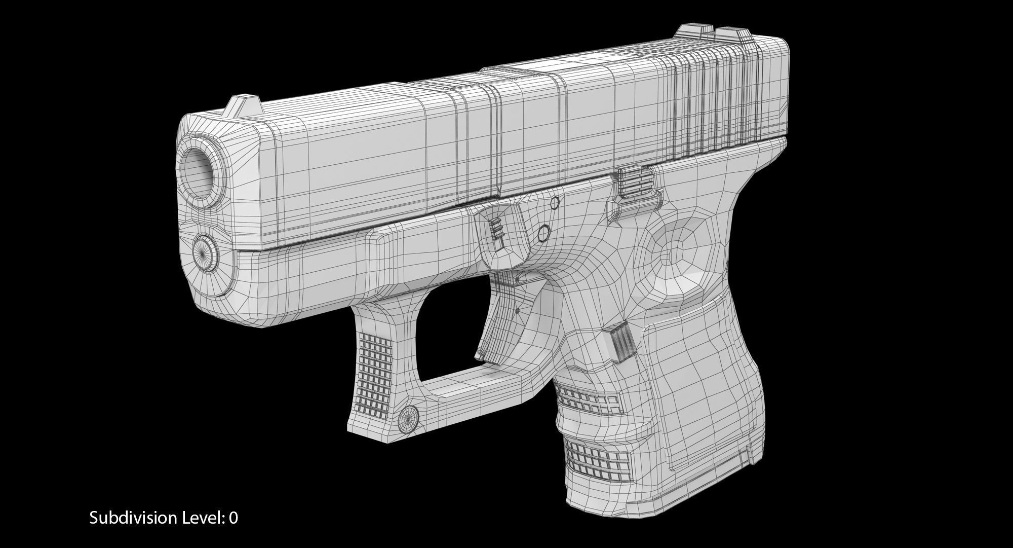 Glock 26 Low-poly 3D model_2