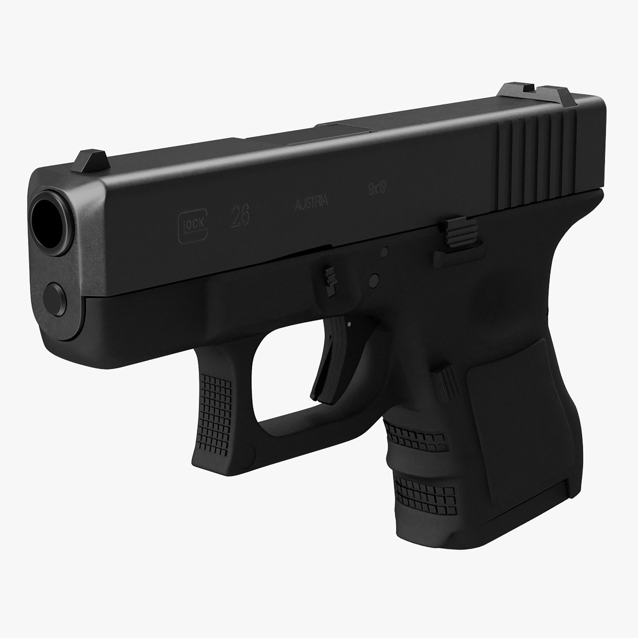 Glock 26 Low-poly 3D model_22