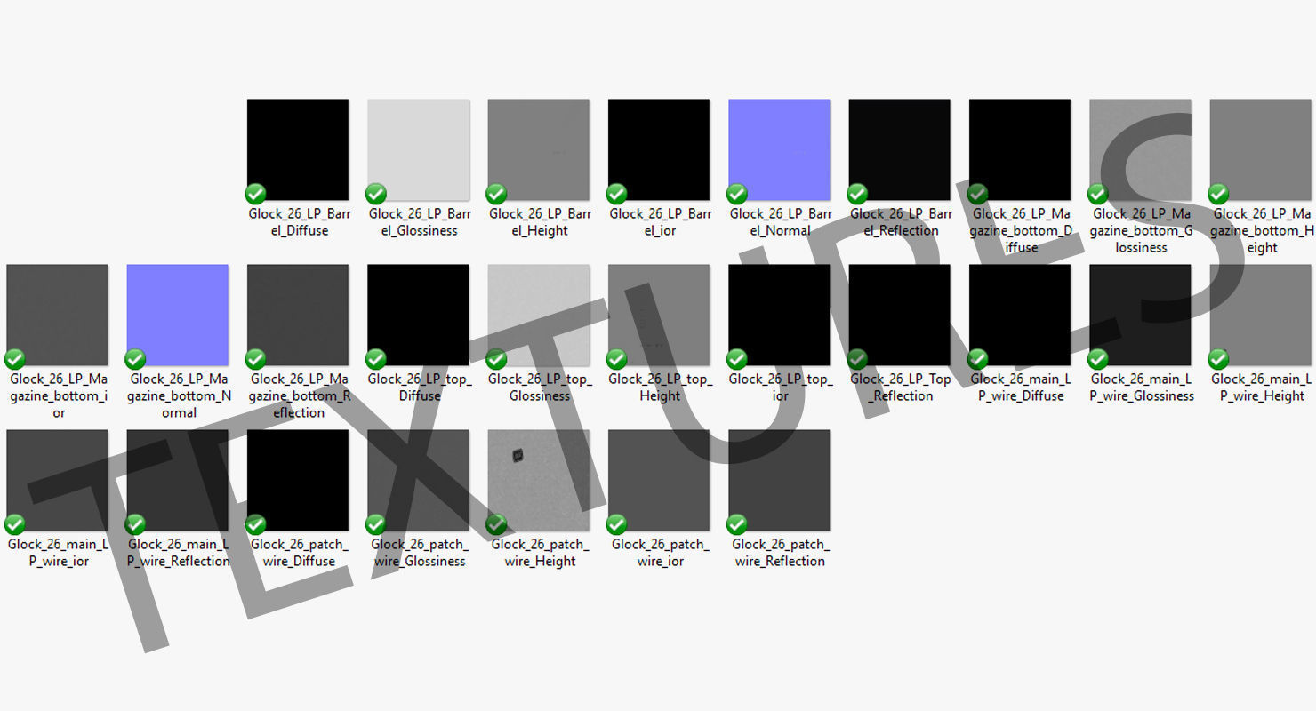 Glock 26 Low-poly 3D model_24