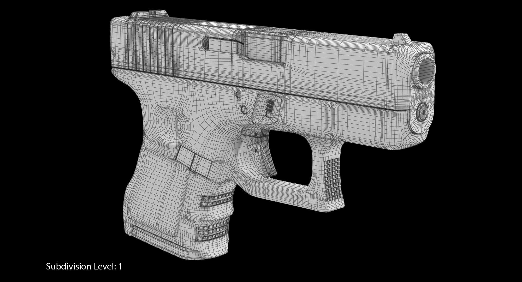 Glock 26 Low-poly 3D model_12