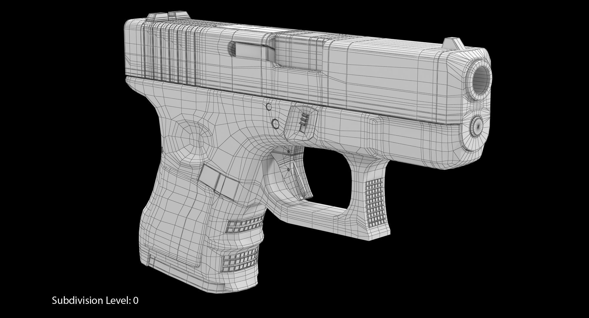 Glock 26 Low-poly 3D model_11