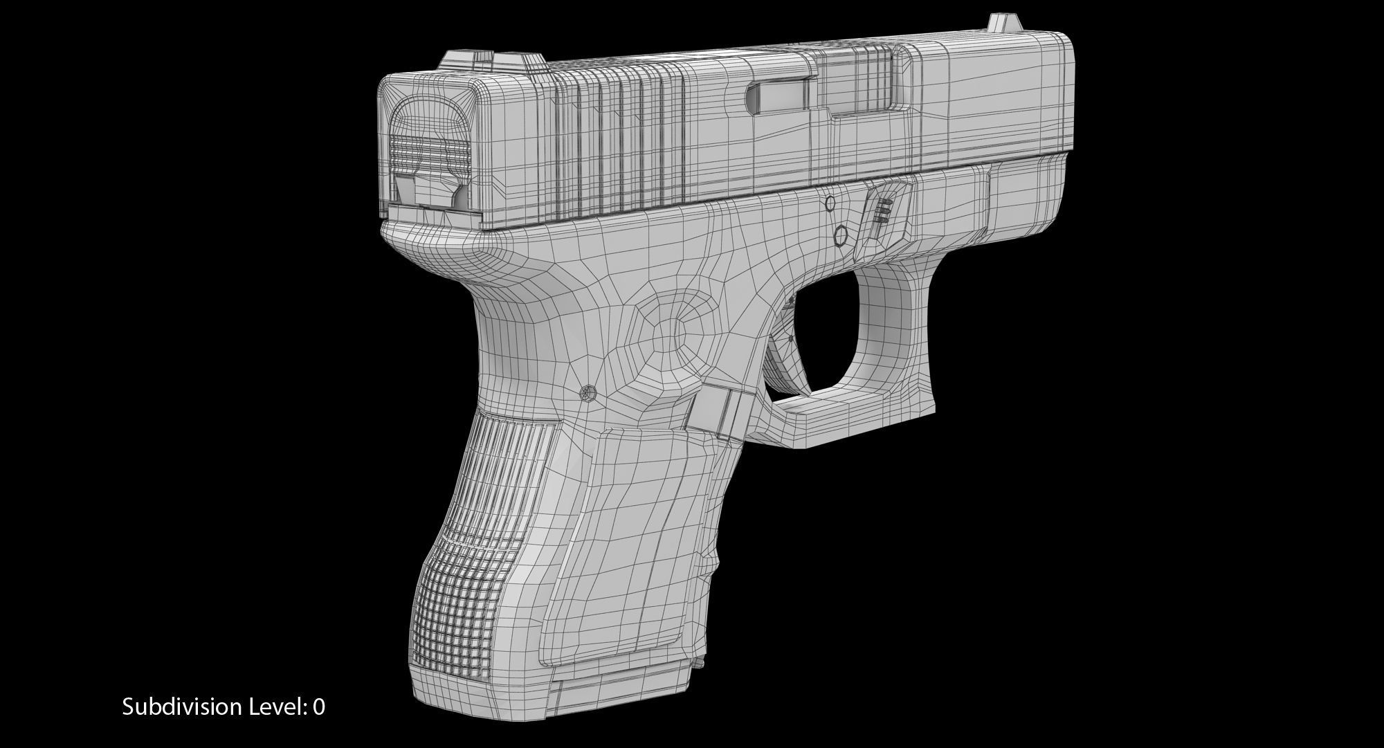 Glock 26 Low-poly 3D model_8