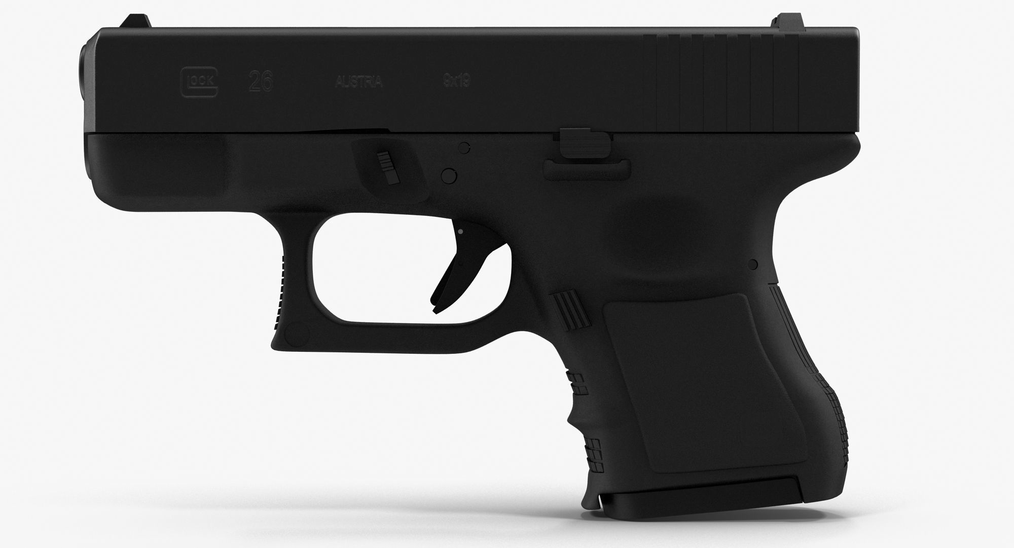 Glock 26 Low-poly 3D model_4