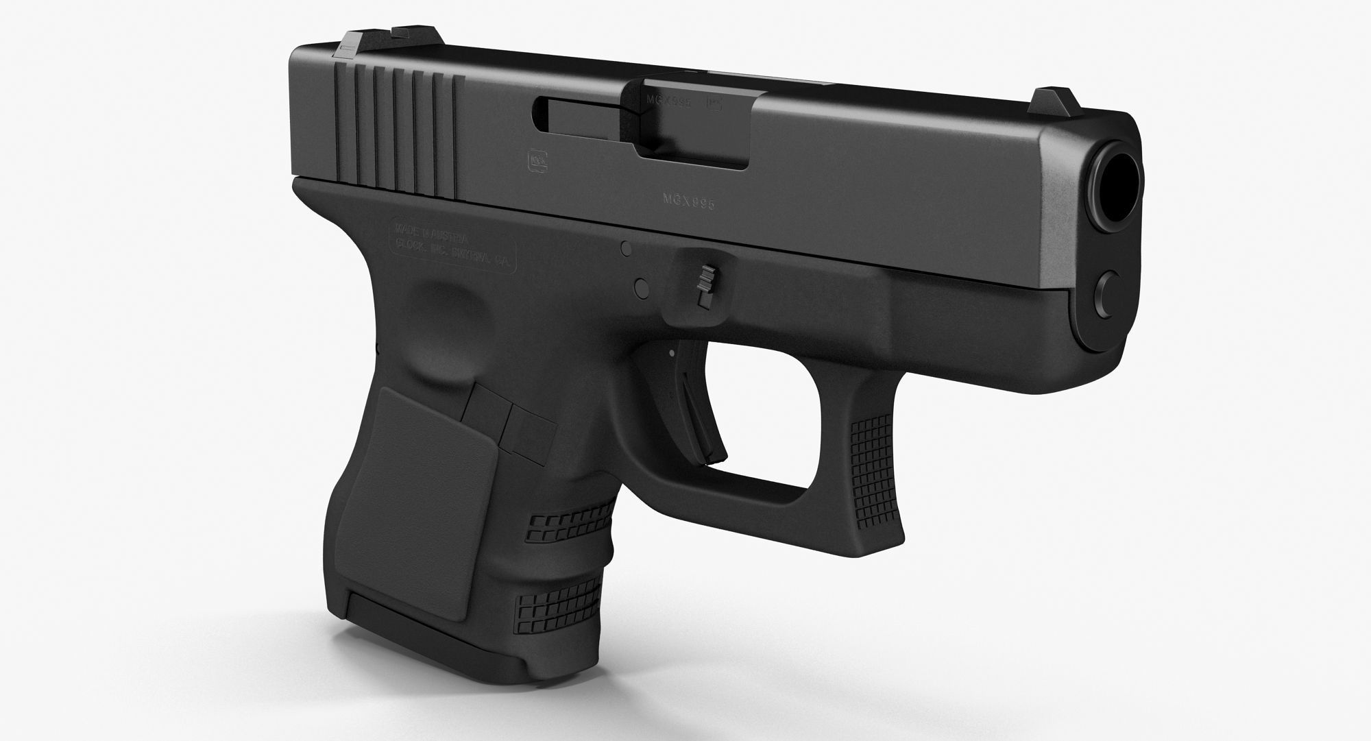 Glock 26 Low-poly 3D model_10