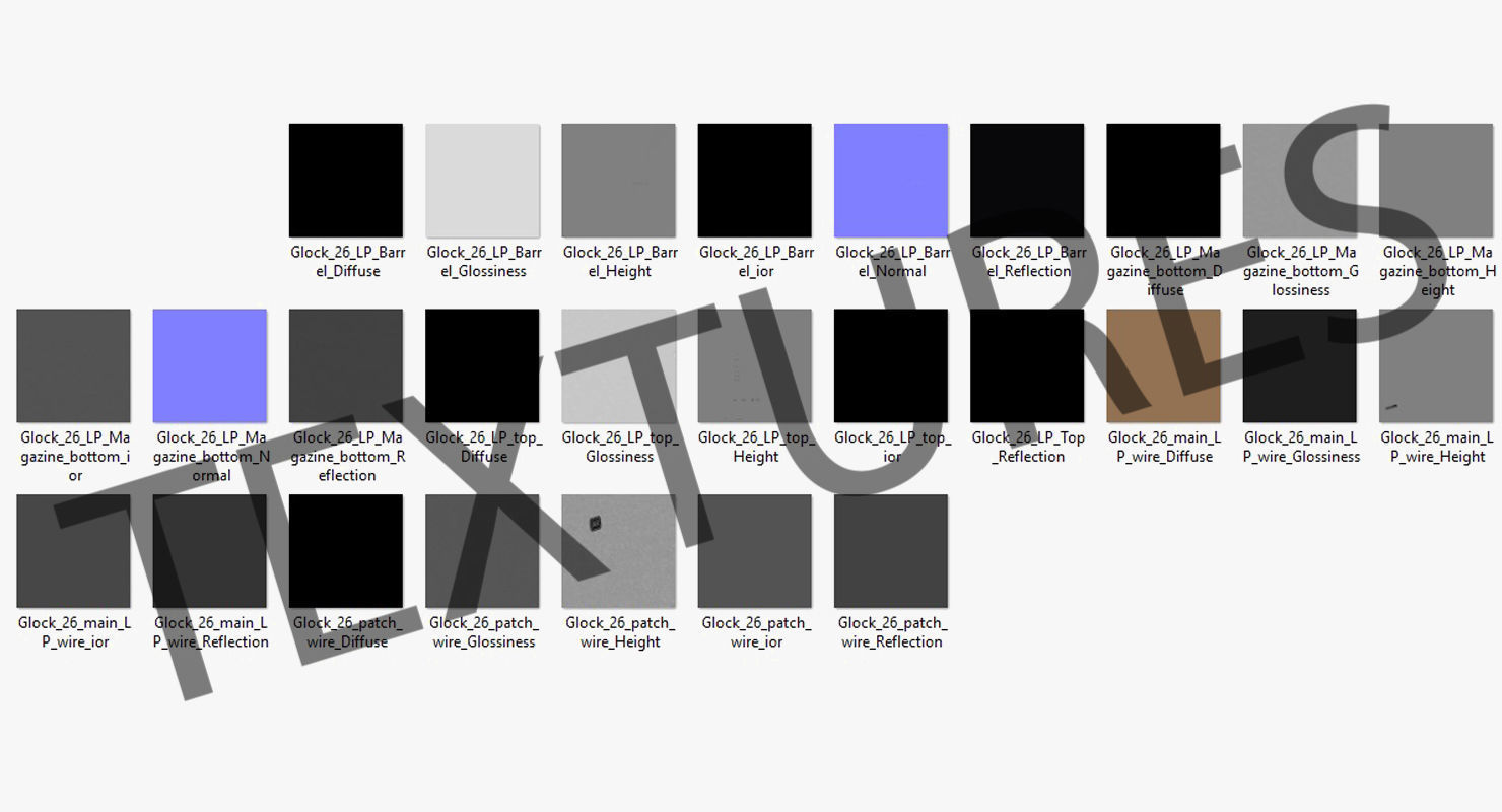 Glock 26 Brown Low-poly 3D model_22