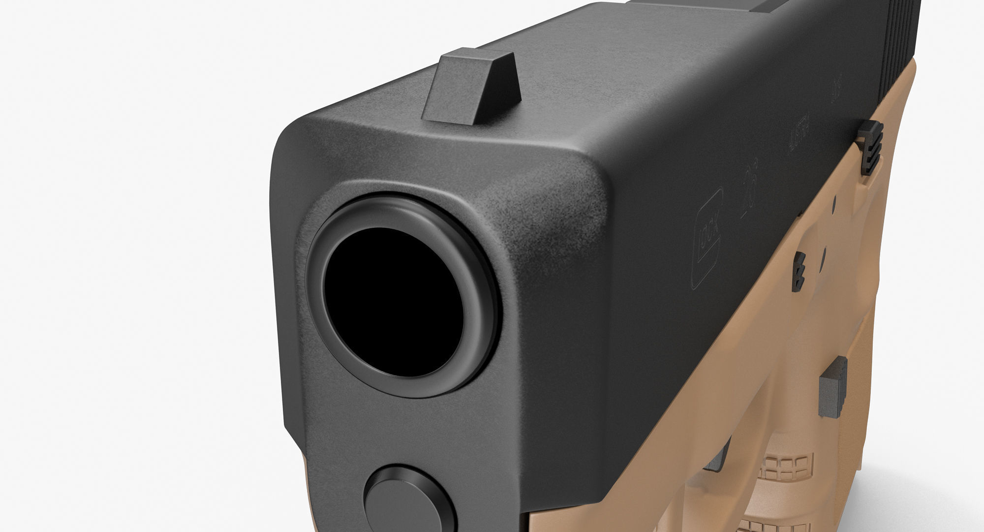 Glock 26 Brown Low-poly 3D model_15