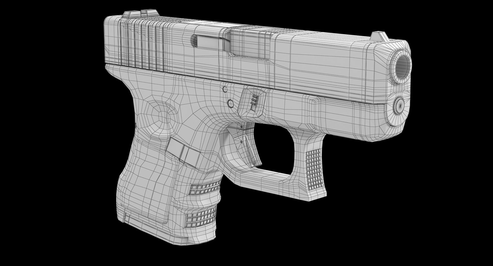 Glock 26 Brown Low-poly 3D model_10