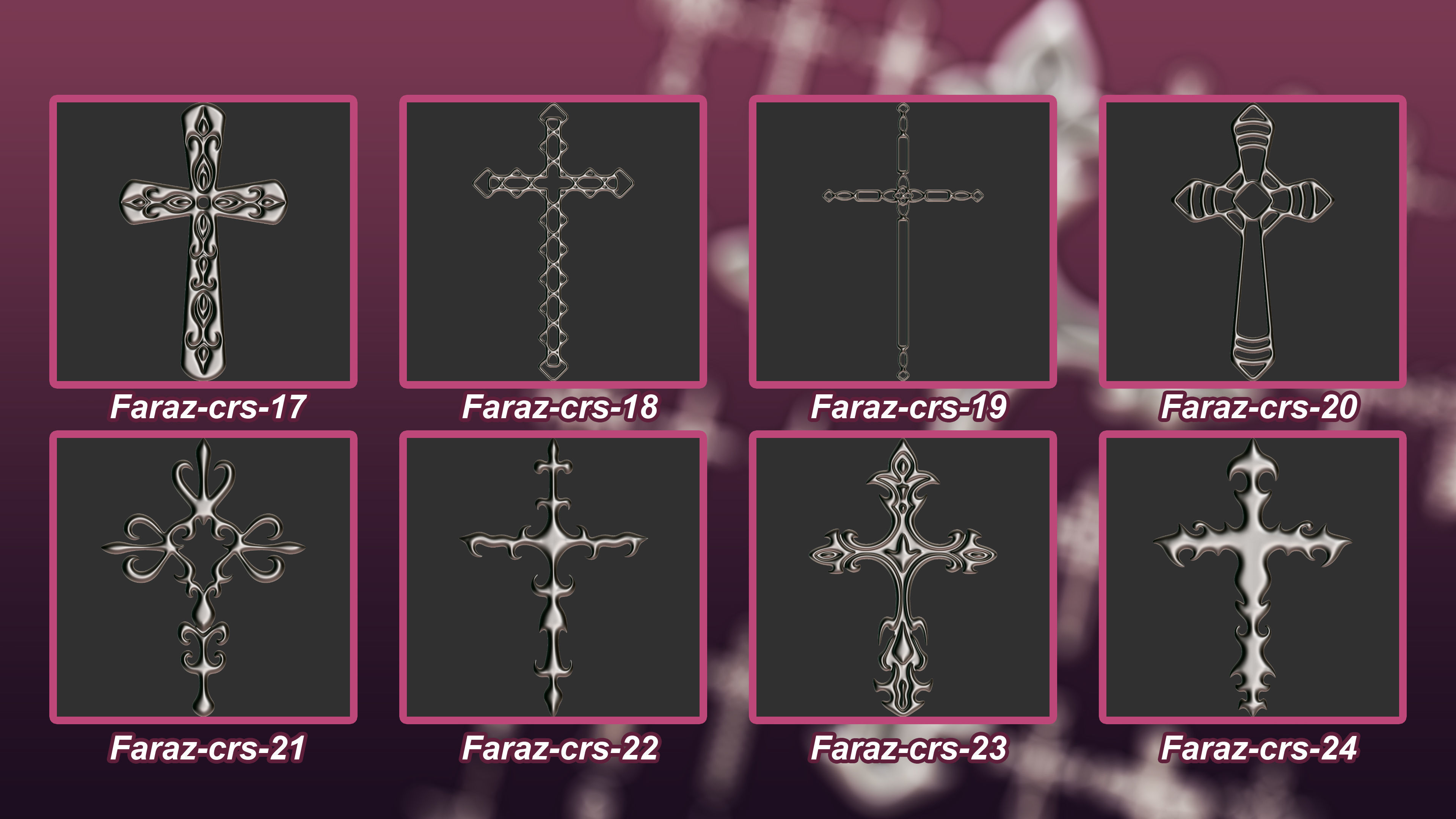 30 Christian cross 3D model Vol 4  Low-poly 3D model_3