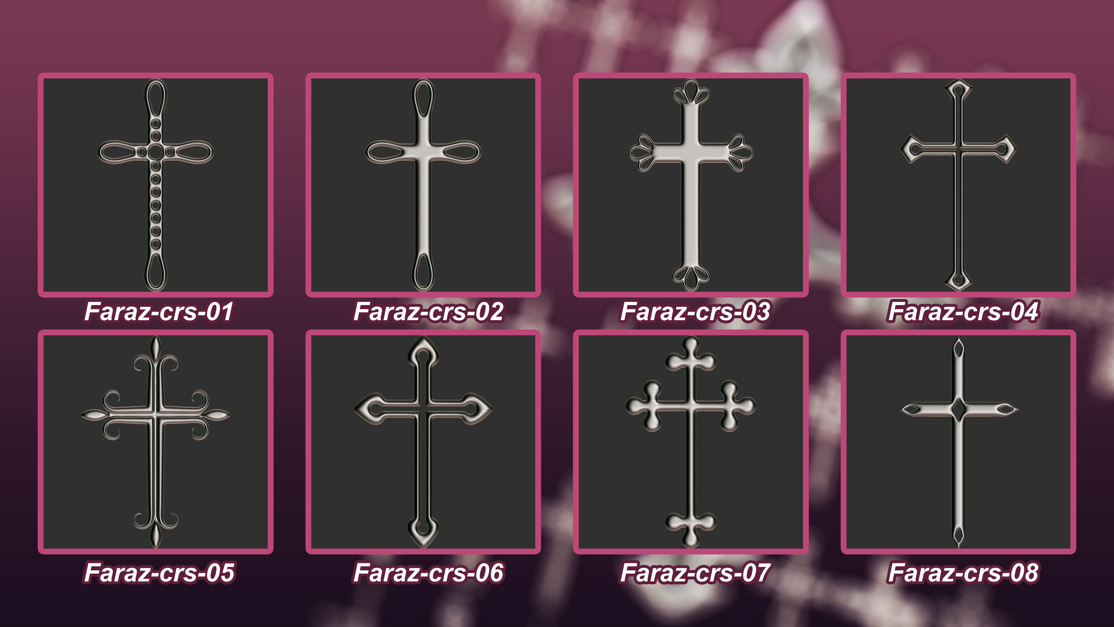 30 Christian cross 3D model Vol 4  Low-poly 3D model_1