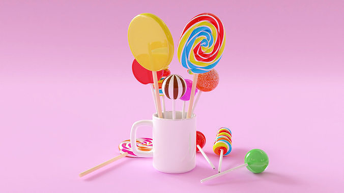 Lollipop 001 3D model 4