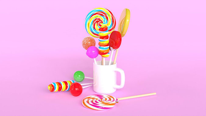 Lollipop 001 3D model 2