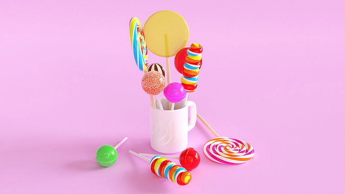 Lollipop 001 3D model 6