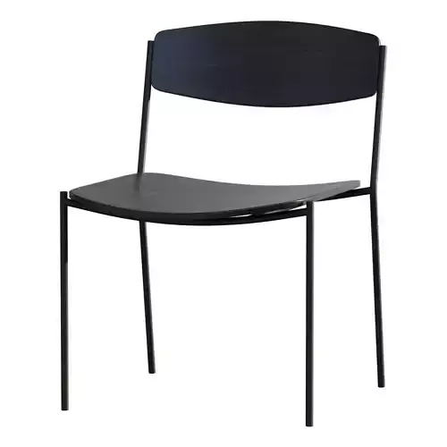 Lynderup 3080 Dining Chair Black Steel Black Lacquered Oak