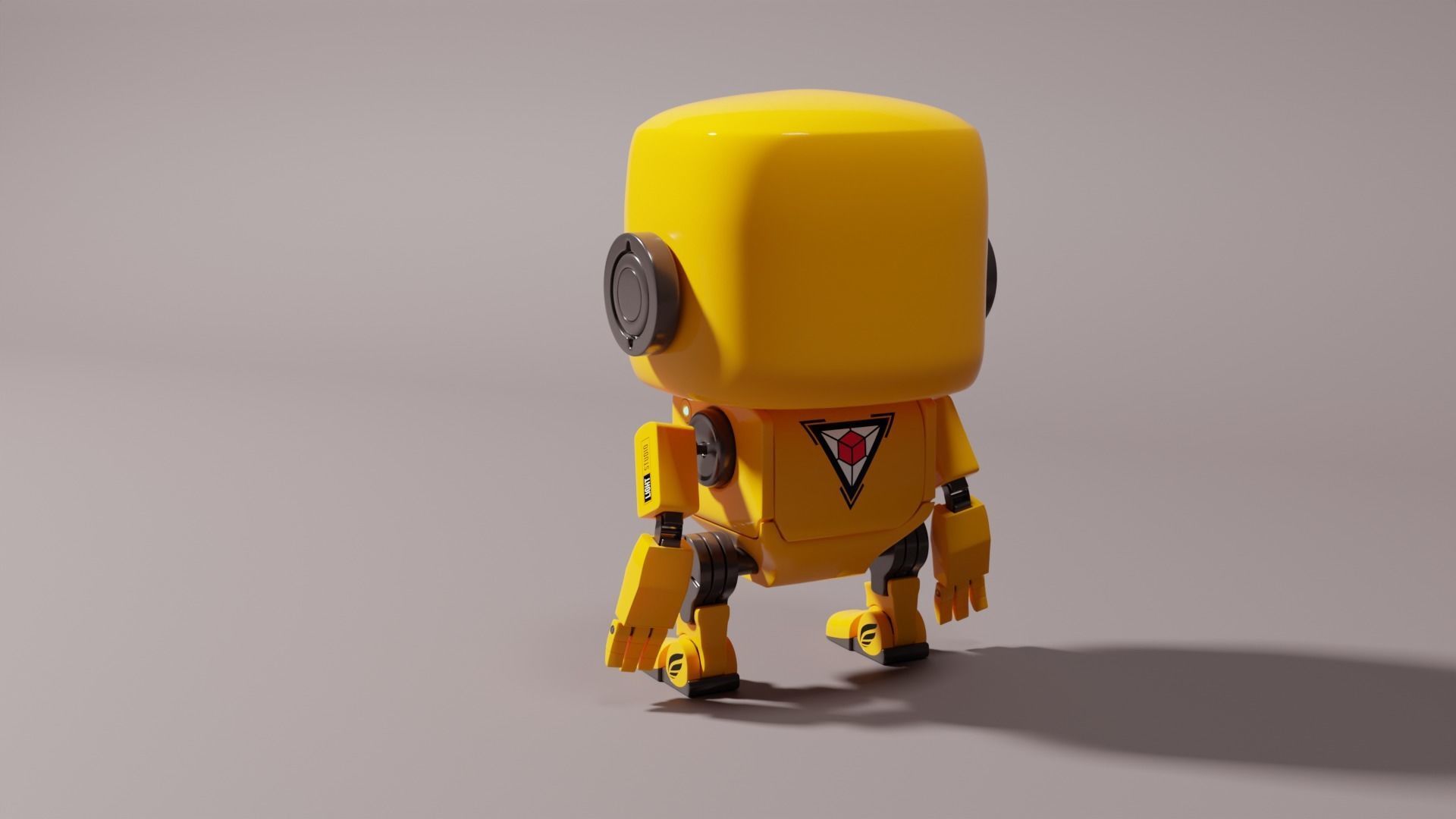 Cute Yellow Robot Kid 3D model_8